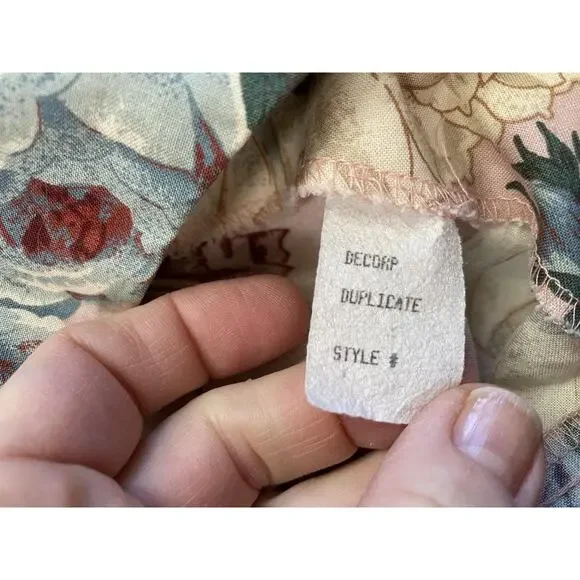 Vtg Sabino Dress Womens Medium Romantic Botanical Floral Cottagecore 80s Pockets - Picture 14 of 16